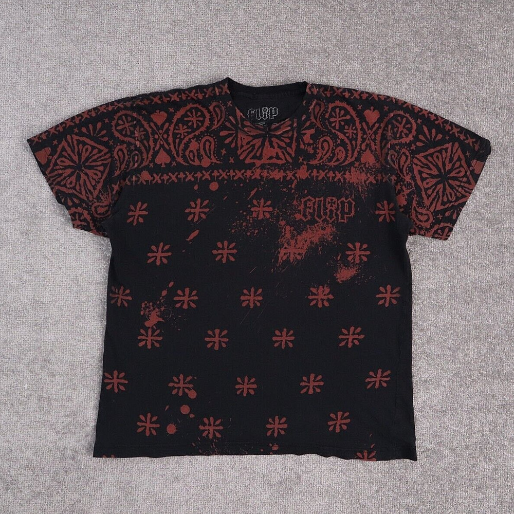 Y2K Flip Large Multicolor Graphic Print Short Sleeve T-Shirt